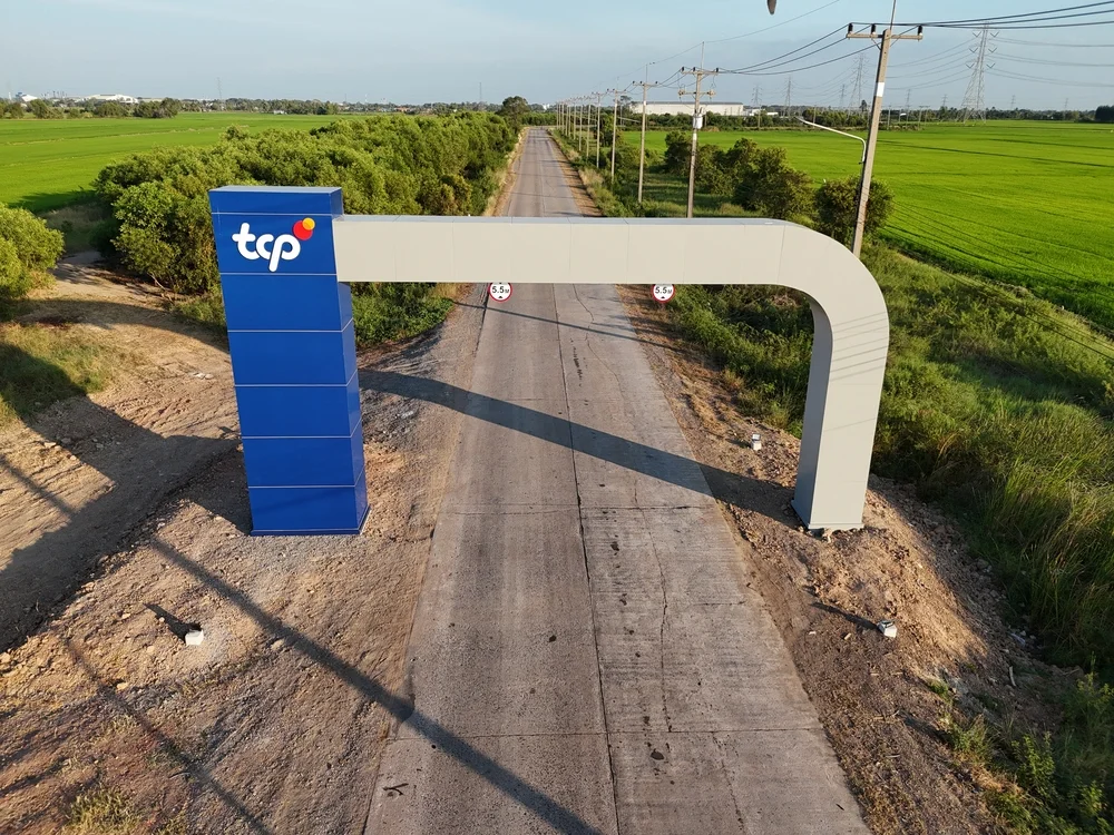 ป้ายโครงการ ซุ้มทางเข้าโรงงานTCP กระทิงแดง