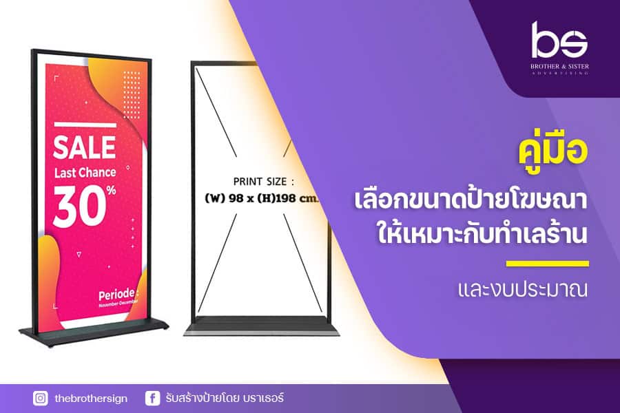 คู่มือเลือก ขนาดป้ายโฆษณา ให้เหมาะกับทำเลร้าน และงบประมาณ