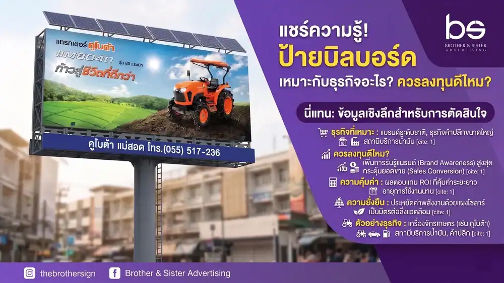 แชร์ความรู้! ป้ายบิลบอร์ด เหมาะกับธุรกิจอะไร? ควรลงทุนดีไหม?